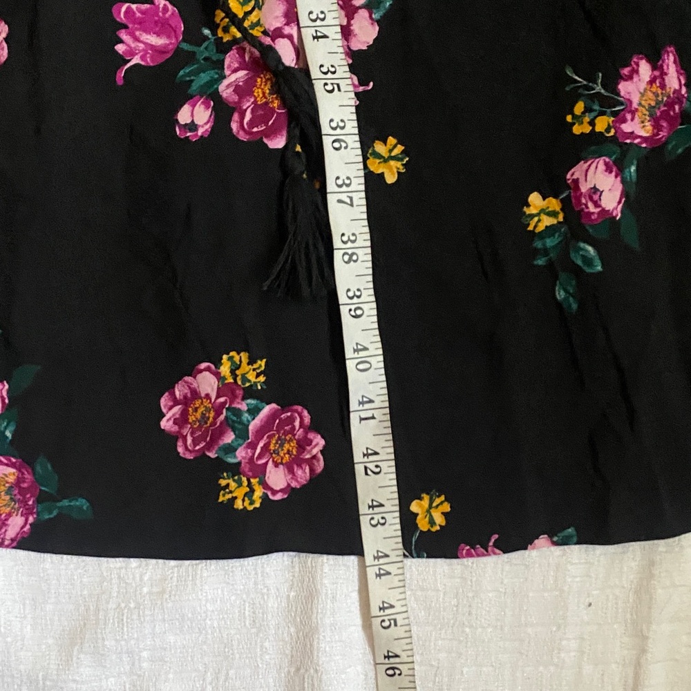 Torrid Black Midi Dress with Pink Floral Design - Picture 10 of 10